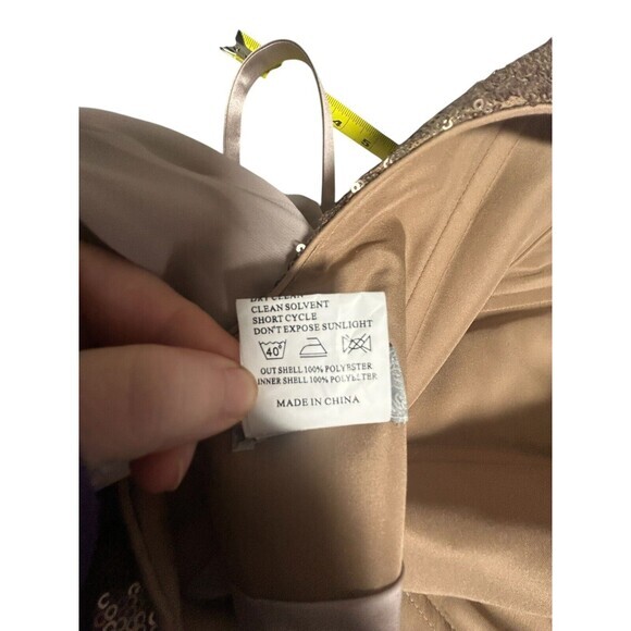 Christina Wu Size 12  Taupe Formal‎ Mother Of Bride Groom Dress NWT Smal… - Picture 4 of 10